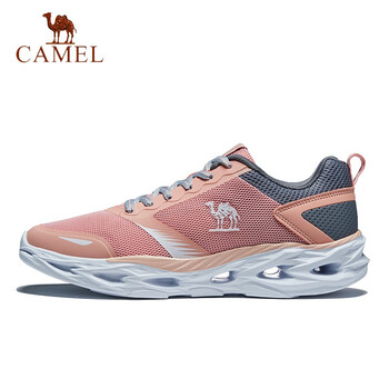 駱駝（CAMEL）跑步鞋淺粉/灰  女款A(yù)81318618 