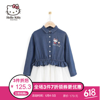 牛仔卡通連衣裙