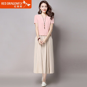 紅蜻蜓（RED DRAGONFLY） 圓點(diǎn) 拼接，印花，蕾絲 連衣裙