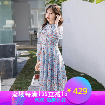 袖雪紡裙，微胖女神的好幫手