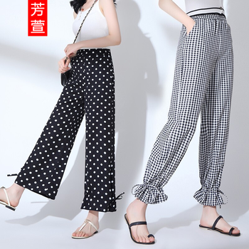 芳萱（FANGXUAN） 高腰 闊腿褲 女 長褲 休閑褲