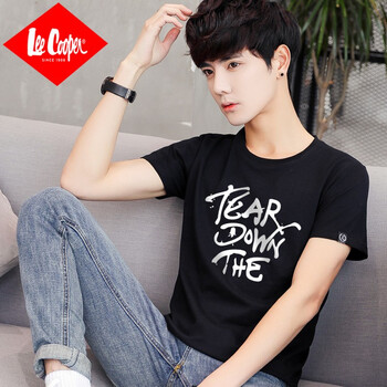Lee Cooper 短袖 男士T恤 T09黑色 