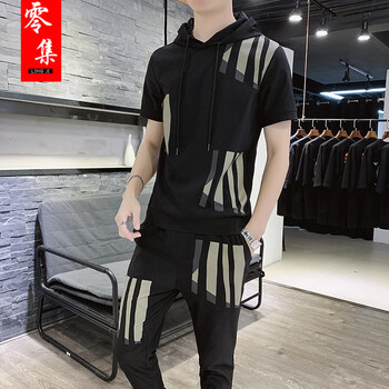 零集（LINGJI） 短袖 男士T恤 黑色T37 