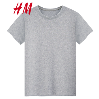 HM 短袖 男士T恤 灰色+圖案 