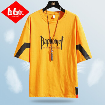 Lee Cooper 五分袖 男士T恤 3042黃色【純棉】 
