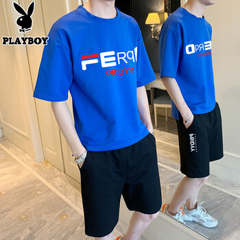 花花公子（PLAYBOY OUTDOOR） 短袖 男士T恤 CT33藍色 