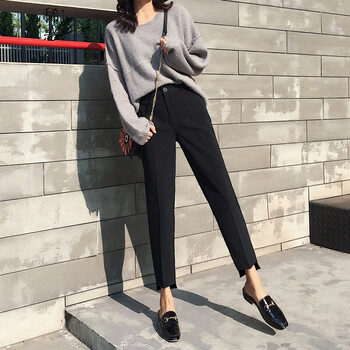 稀惑（XIHUO） 高腰 直筒褲 女 九分褲 休閑褲