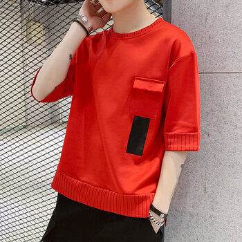 夢(mèng)迪蔻（MENGDIKOU） 短袖 男士T恤 A116紅色上衣 