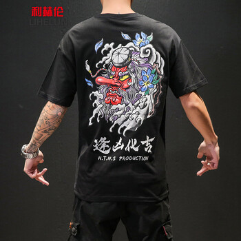 利赫倫（LIHELUN） 短袖 男士T恤 黑色T18 