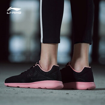 李寧（LI-NING）跑步鞋新基礎黑/熒光桃紅/基礎白 36