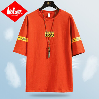 Lee Cooper 五分袖 男士T恤 3003磚紅色【純棉】 