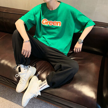 主意范（ZHUYIFAN） 五分袖 男士T恤 綠色款 