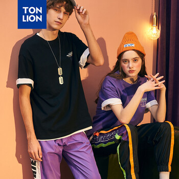 唐獅（TonLion） 短袖 男士T恤 灰紫 