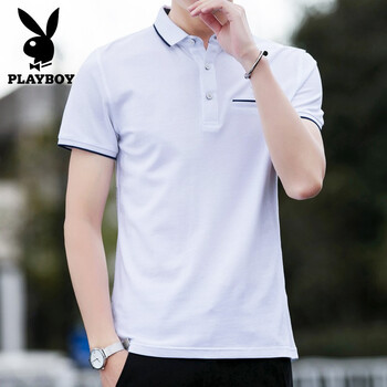 花花公子（PLAYBOY） 短袖 男士T恤 1221白色 