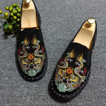 琴瀾（qinlan）男士黑色雙龍戲珠二代 44，45，36，37，38，39，40，41，42，43