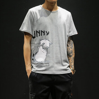 男凡（NANFAN） 短袖 男士T恤 淺灰色 