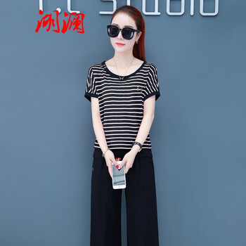 清新條紋裙，微胖妹子的好幫手