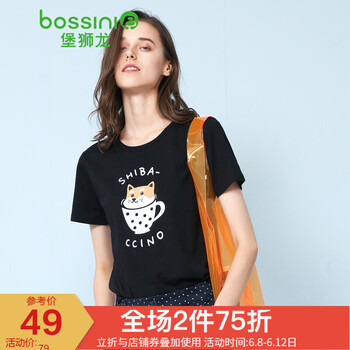 堡獅龍（bossini） 印花 短袖 T恤 女 圓領(lǐng)