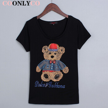 COONLYCO 亮片，3D，釘珠，鉆飾，印花 短袖 T恤 女 圓領(lǐng)