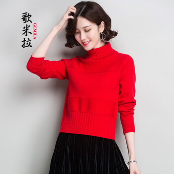 堆堆領(lǐng)毛衣女短款寬松