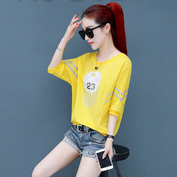 黛索娜（DAISUONA） 撞色，印花，立體裁剪 短袖 T恤 女 圓領(lǐng)