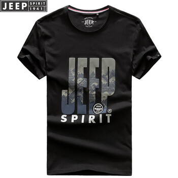 Jeep 短袖 男士T恤 4070 黑色 