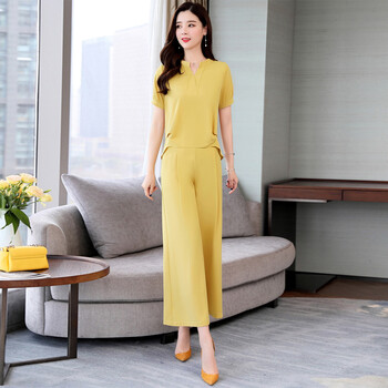 蝶夢(mèng)萱（DIEMENGXUAN） 高腰  女 九分褲 休閑褲