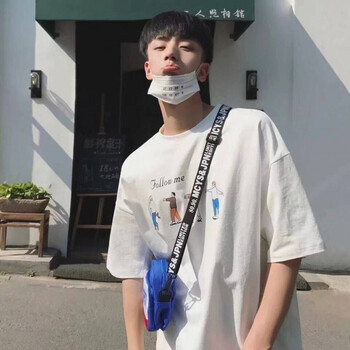 富貴鳥（FUGUINIAO） 短袖 男士T恤 四個人短T 白色 