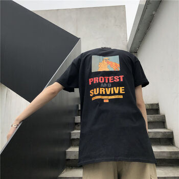 deciuhlae 五分袖 男士T恤 黑色 T604 恐龍短T 