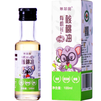 蓓芯园 有机核桃油 物理冷榨DHA食用油100ml