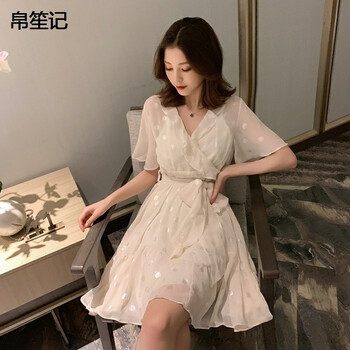 帛笙記 格子 亮絲，立體剪裁 連衣裙