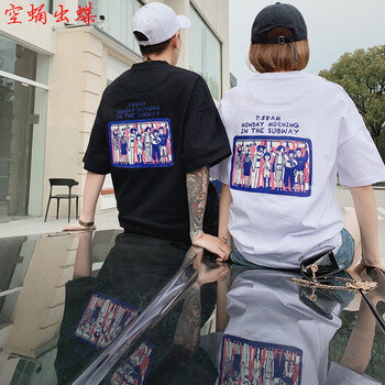 空蛹出蝶 印花 短袖 T恤 女 圓領(lǐng)