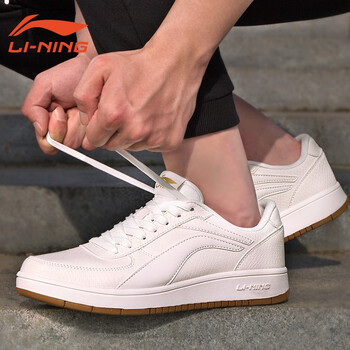 李寧（LI-NING）板鞋雪白/紅色  
