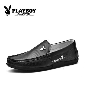 花花公子（PLAYBOY）男士黑色  皮鞋碼 41