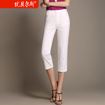 優(yōu)貝爾斯（YOUBES） 中腰 鉛筆褲/小腳褲 女 七分褲 休閑褲