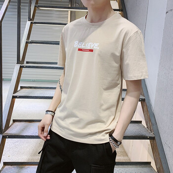 麥拉獅 短袖 男士T恤 杏色018 