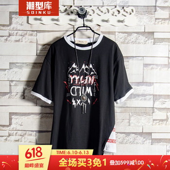 Soinku潮型庫 短袖 男士T恤 004 黑色 