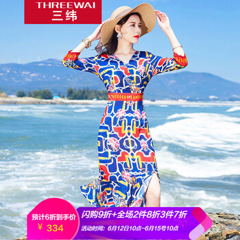 三緯（ThreeWai）  開衩，印花 連衣裙