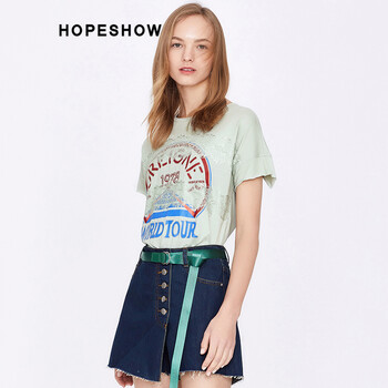 紅袖（hopeshow） 立體剪裁 短袖 T恤 女 圓領(lǐng)