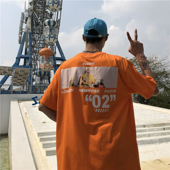 deciuhlae 五分袖 男士T恤 橙色 T602 02短T 