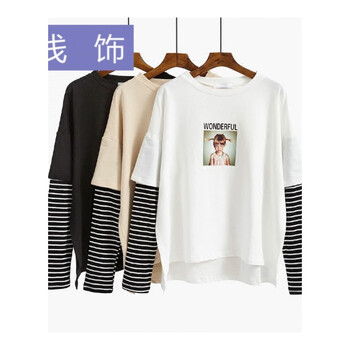 其他品牌 拼接，印花，貼布 短袖 T恤 女 圓領(lǐng)