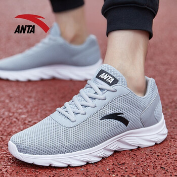 安踏（ANTA）跑步鞋霧灰/黑/白-91915529 