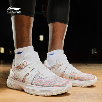 李寧（LI-NING）籃球鞋標準白/海水藍 