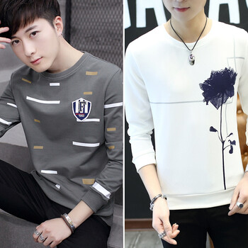 古萊登（GODLIKE） 長袖 男士T恤 1711深灰+太陽花白色 XL，L，XXXL，M，XXL