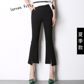 lareen fitty 高腰 微喇褲 女 九分褲 休閑褲