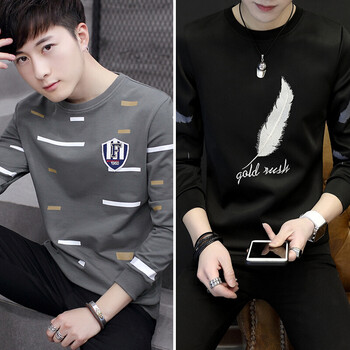 凌登（LingDeng） 長袖 男士T恤 1711灰色+羽毛黑色長袖 XL，L，XXXL，M，XXL