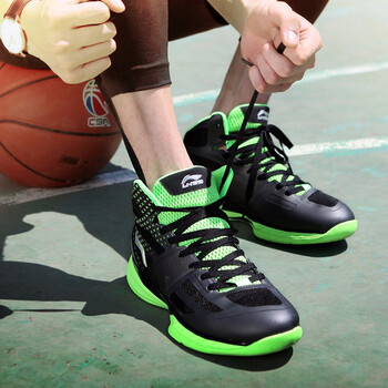 李寧（LI-NING）籃球鞋黑/熒光嫩綠 39