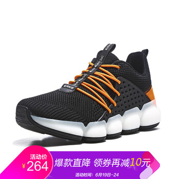 鴻星爾克（ERKE）男士正黑/月季橙 