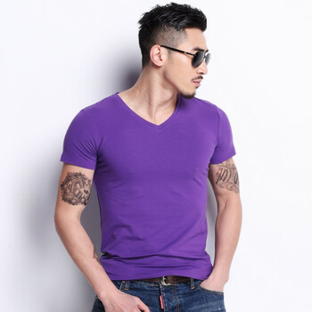 賓仕爵 短袖 男士T恤 85018紫色 