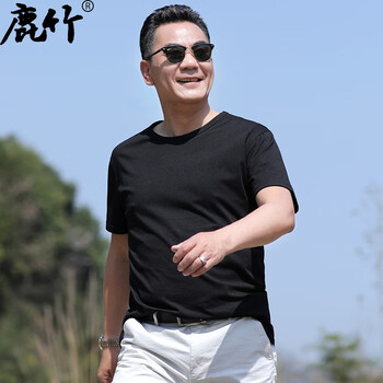 鹿竹 短袖 男士T恤 GG0011黑色 